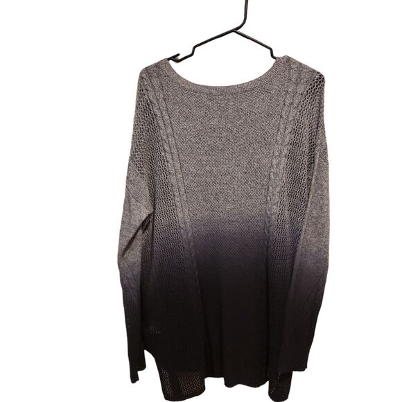 American Eagle Lace Up Ombre Wool Blend Soft Fall Sweater Size Medium - Picture 7 of 11